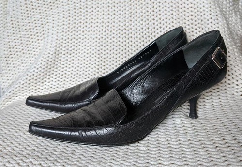 Pollini donna tacco pelle nero