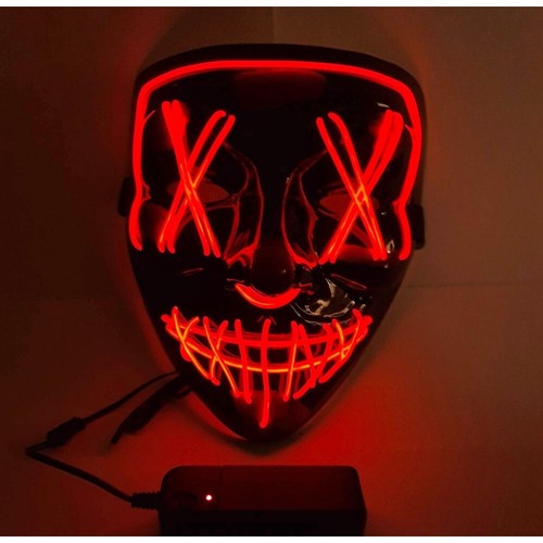 Maschera viso led rossa - led,