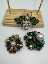 Set spille in strass verde oro