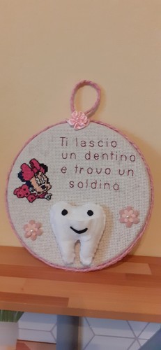 Porta dentini ricamato punto - porta,