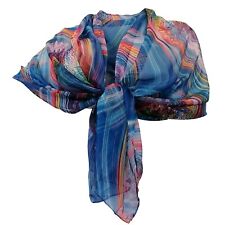 Elegante Blu SCIARPA FOULARD uomo, donna, unisex Pashmina Viscosa -SP-02