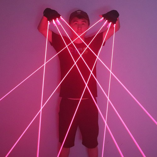 Guanti laser rosso palco - rosso,