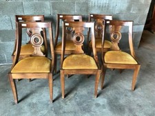Lotto di 06 Eleganti Sedie "Gondolle" in Noce - Restaurate (in corso d'opera)