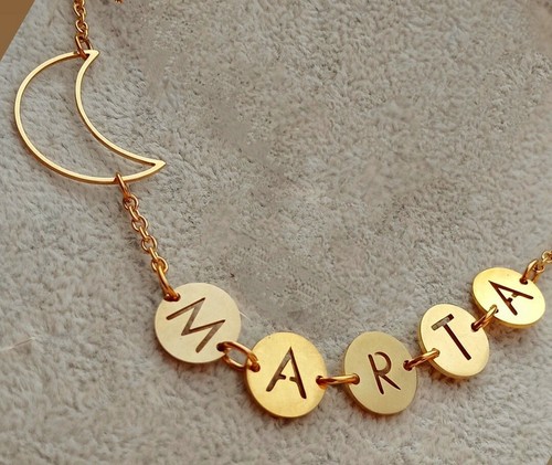 Collana acciaio oro nome