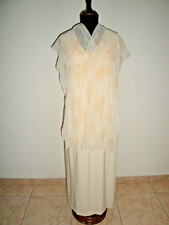 VESTITO da sposa lungo impero in viscosa beige avorio Tg 48 NUOVO NO ETICHETTA