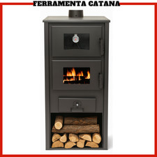 stufa a legna con forno in camino caminetto in acciaio 12 kW per interni
