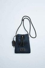 zara marsupio / borsa a tracolla / clutch ecopelle nero business chic
