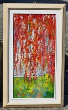 Ettore Fico ( Piatto Biellese 1917 - Torino 2004 ). "Vite vergine 1998", olio 