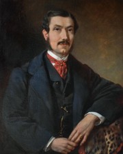 1863 austriaco olio ritratto