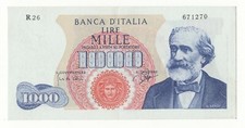 1000 LIRE GIUSEPPE VERDI I°  TIPO EMISSIONE  25 /07 / 1964     R2
