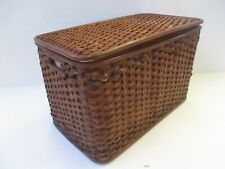 CESTO PORTA BIANCHERIA BAULE VIMINI IN RATTAN FODERA TEXTILENE CM 67X41X45 H POR