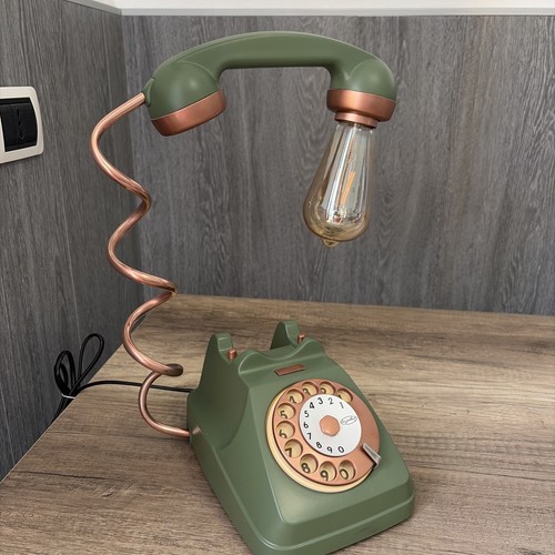 Telefono lampada verde rame - telefono, verde/rame
