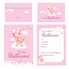 20 Pz Inviti Battesimo Bimba