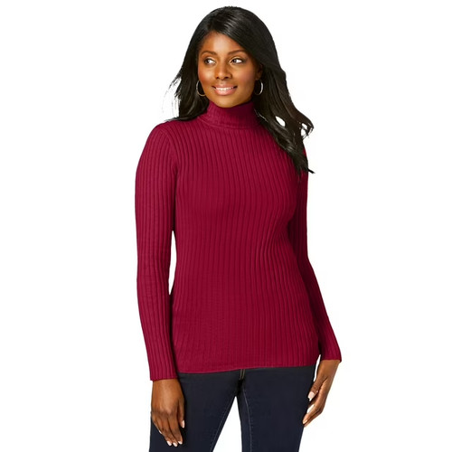 Maglione donna rosso costine - donna,