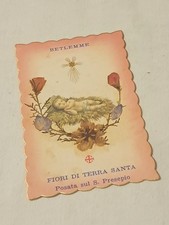 Anni '50 Fiori di Terra Santa, Betlemme, Santino con applicazione di fiori