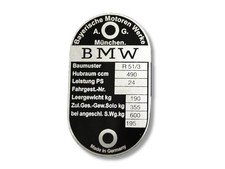 BMW R51/3 targa targa id plate