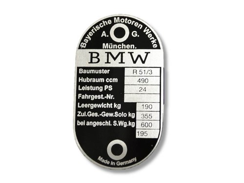 Bmw r51 targa plate - r51/3,