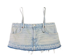 ZARA Cut Off Denim Crop Top