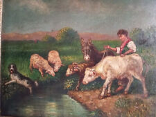 olio su tela al pascolo inizio