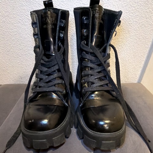 Prada combat boots brushed - boots,