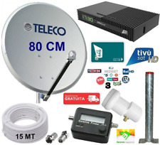Kit Parabola Satellitare 80 Cm Con Decoder Tivusat HD Con Scheda Tessera Tv Sat