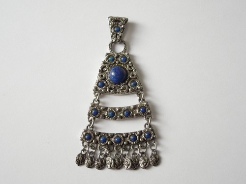 Pendente argentato con pietre - pendente,