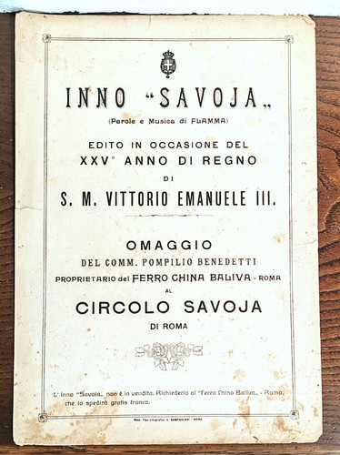 Spartito inno savoja s - inno,