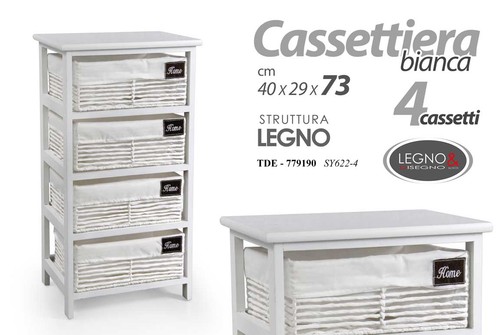Cassettiera legno slim - cassettiera,