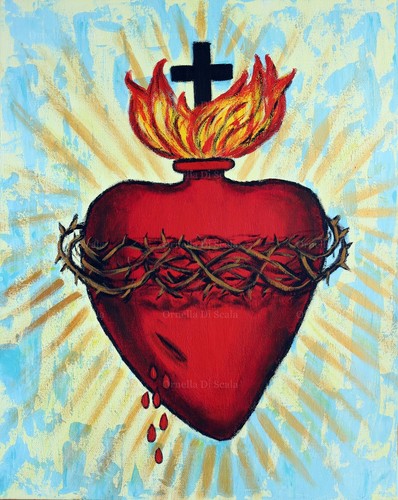 Sacro cuore gesù acrilico - sacro, di