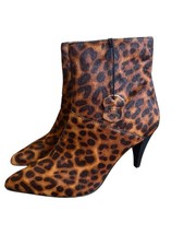 Stivaletti M&S Insolia in pelle stampa animalier leopardata donna UK 3,5 festa nuovi