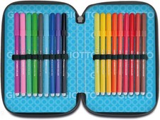 Astuccio per scuola Hotwheels, HW0832 tre cerniere completo di colori, 3+