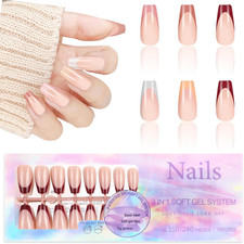 150 Pezzi Unghie Finte Francese French 5 Colori Unghie Finte Adesive Unghie Pres