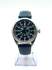 Orologio Automatico uomo Flieger Miyota 8215 Vetro Zaffiro Luminova pelle blu