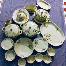 Servizio piatti porcellana MARLENE Winterling Bavaria muschio rosa antica bordo vorticoso