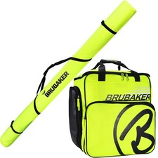 BRUBAKER set borsa porta scarponi e sacca sci di fondo 195/210cm neon giallo