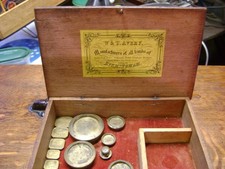 Antico W&T Avery pesi e scatola Birmingham Inghilterra NO scala