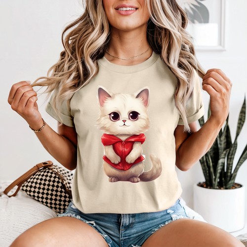 Carino gattino giacca rossa