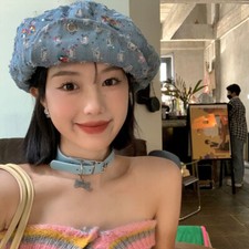 Women Basque Hat Jeans Ripped