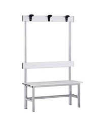 (12V) PANCA SPOGLIATOIO ALLUMINIO SEDUTA+SCHIENALE+APPENDIABITI MT 1 TUBO QUADRO