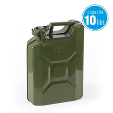 Tanica 10 litri metallo benzina carburante acciaio verniciato omologata norma UN