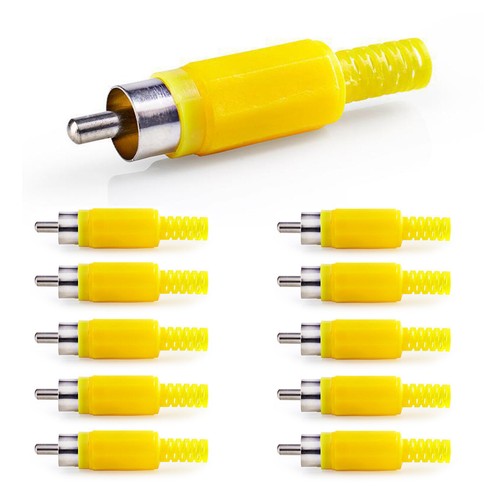 10x connettore rca giallo - connettore,