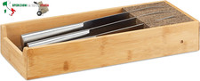 10022169_58 Ceppo Porta-coltelli in Bambù Portaposate da Cassetto Organizer Cass