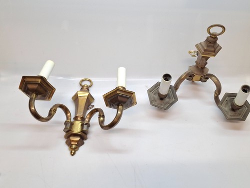 Coppia applique antiche ottone - coppia,