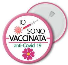 Spilla Pins 5.8 cm X Dottori Oss medico Infermieri vaccinata COVI D rosa