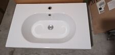 Lavabo da  appoggio o sospeso in ceramica colore bianco 80x50x18cm   OLYMPIA