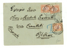 REGNO D' ITALIA 1922 BUSTA AFFRANCATA CON SEGNATASSE DA 10/20/50 CENT.