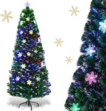 Albero Di Natale Artificiale 180Cm Con Luci in Fibre Ottiche E Addobbi: 1 Stella