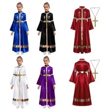 Vestito Bambina Bambina Con Collana Costumi Cerimonie Abiti Halloween Cassock