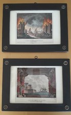 Due stampe antiche acquerellate con scenografie balli Scala Milano, Sanquirico