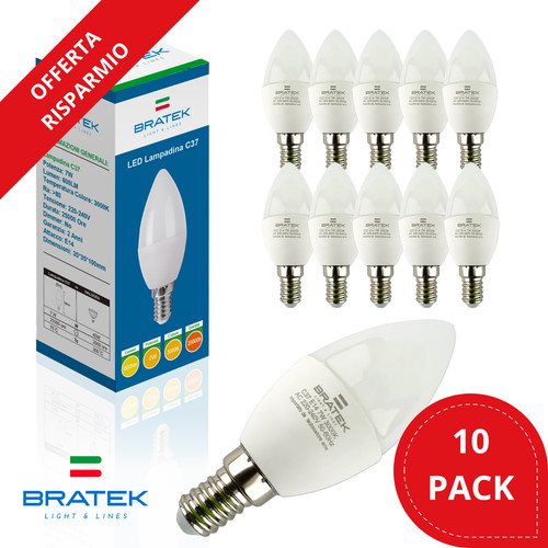 10pz lampadine led candela e14 - 10pz,